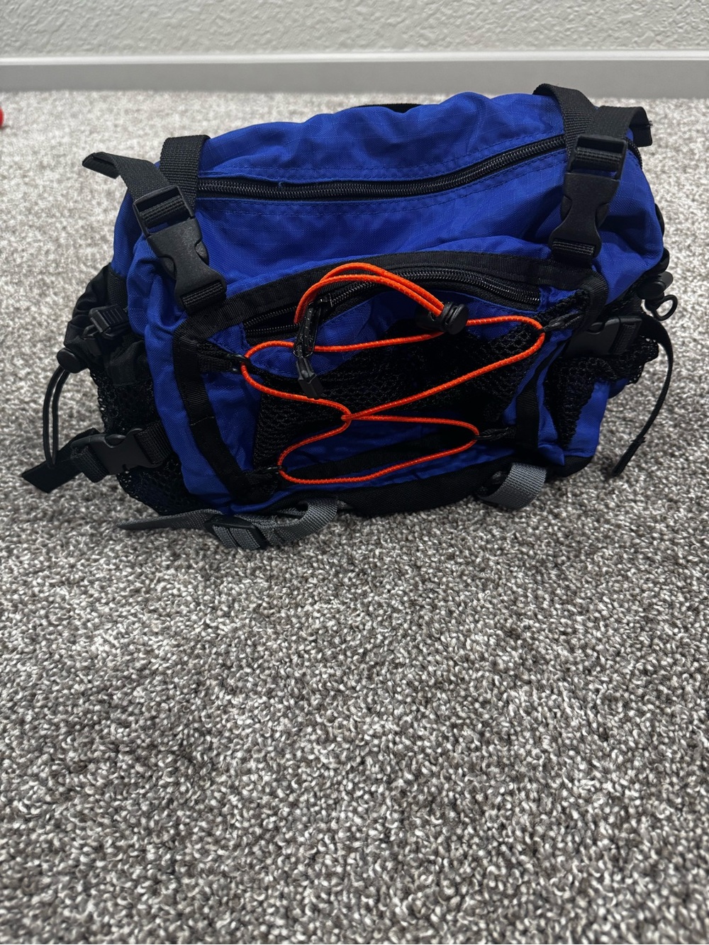 GAP Royal Blue and Black Men's Belt Bag with Orange Cord